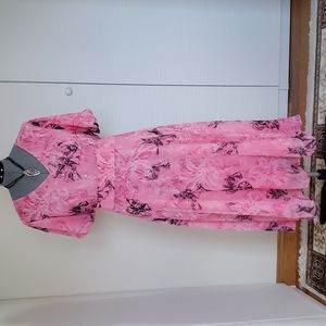 Neiman Marcus Pink Floral Multi Dress. Size XL NWT